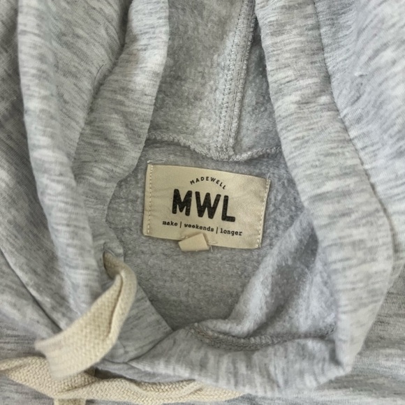 Madewell MWL Icy Heather Gray Superbrushed Easygoing Hoodie - Picture 5 of 6